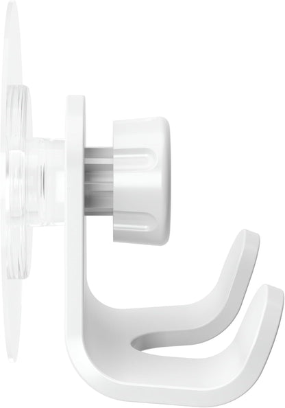 Umbra Flex Adhesive Double-Hook for Bathroom Shower Tub, Holds Towels, Washcloths, Loofahs, Razor, and More, White