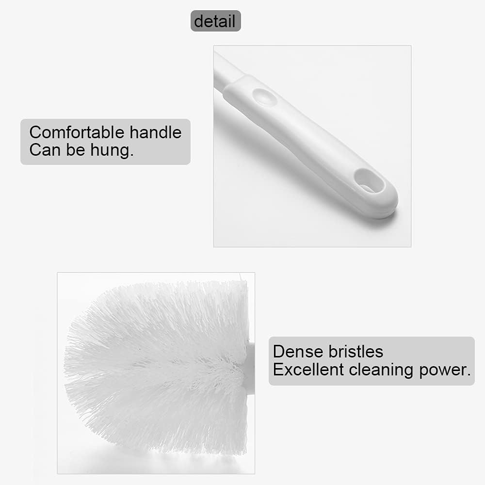Baffect Curved Toilet Brush Plastic Long Antislip Grip Handle Toilet Cleaning Brushes Strong Decontamination Hanging Portable Toilet Bowl Brush Bathroom Accessories