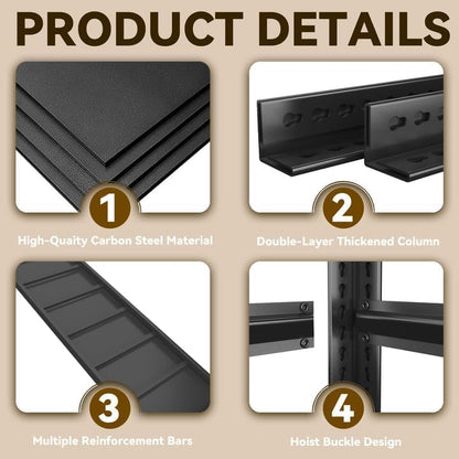 Over Washer and Dryer Shelves, Laundry Room Shelves Adjustable Metal Heavy Duty Freestanding Storage Shelves, Washing Machine Rack for Organization and Storage, Black (Black, 63''H*35.43''W*11.81''D)