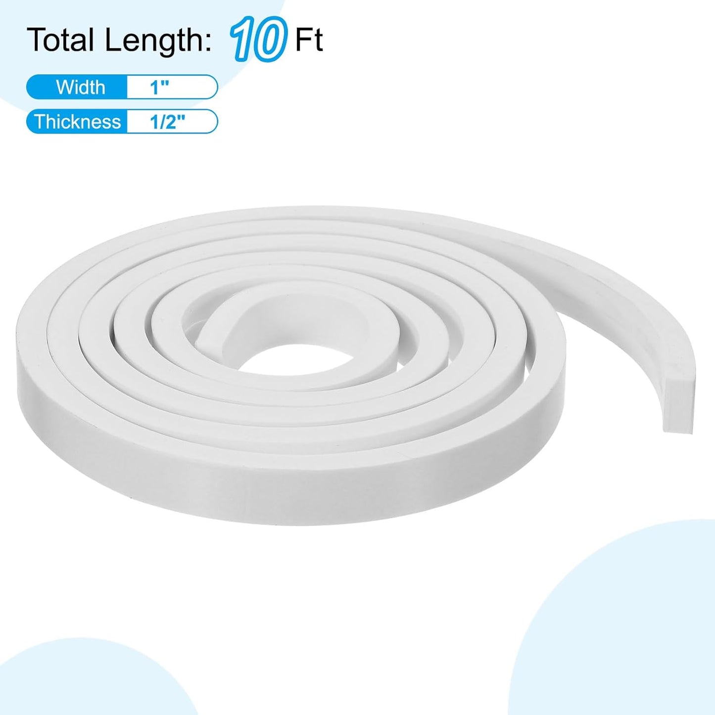 PATIKIL Weather Stripping Door Seal Strip, 3/8 Inch x 1/4 Inch x 32 Ft Self Adhesive Soundproof High Density Foam Tape Insulation for Door Window Air Conditioning, White - Colors A