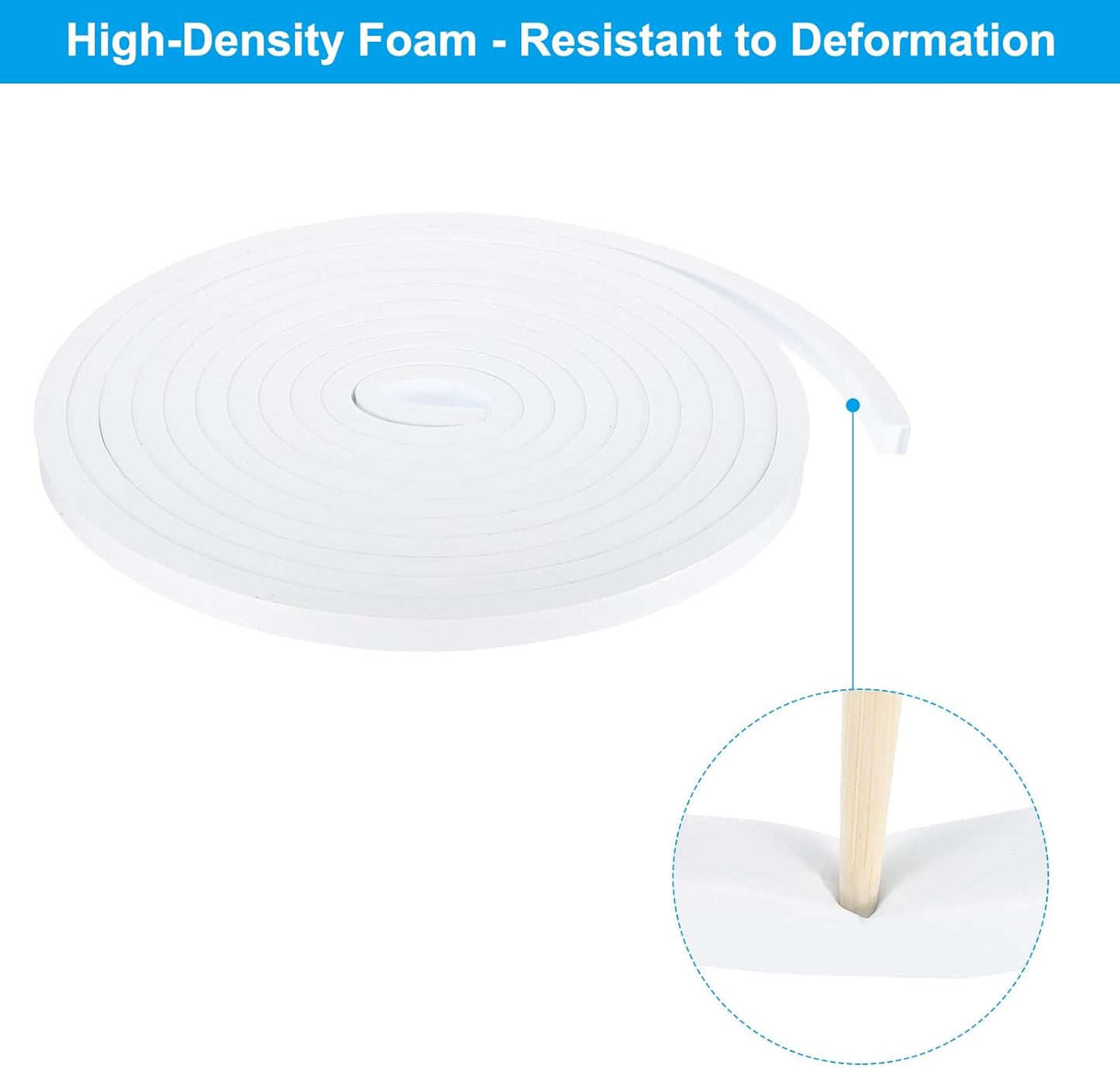 PATIKIL Weather Stripping Door Seal Strip, 3/8 Inch x 1/4 Inch x 32 Ft Self Adhesive Soundproof High Density Foam Tape Insulation for Door Window Air Conditioning, White - Colors A