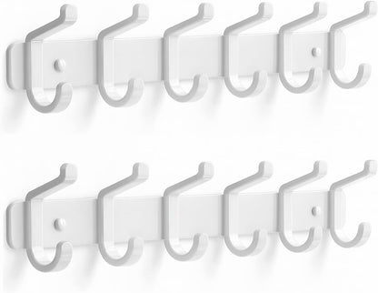 pickpiff Coat Rack Wall Mounted Heavy-Duty: Metal Coat Hanger 6 Hooks for Hanging Hat, Clothes, Robe, Keys, Backpack, Bathroom Towels, Jacket, Purse - Closet, Door, Entryway, Mudroom (Black, 1 Pack)