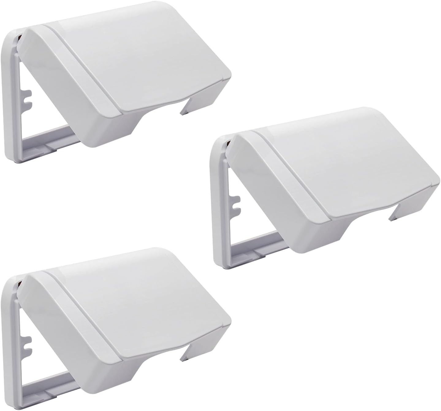 Fielect Weatherproof in Use Outlet Cover Plug Receptacle Protector for Retrofit Siding Construction White 120 Type 137x145x48mm 3Pcs