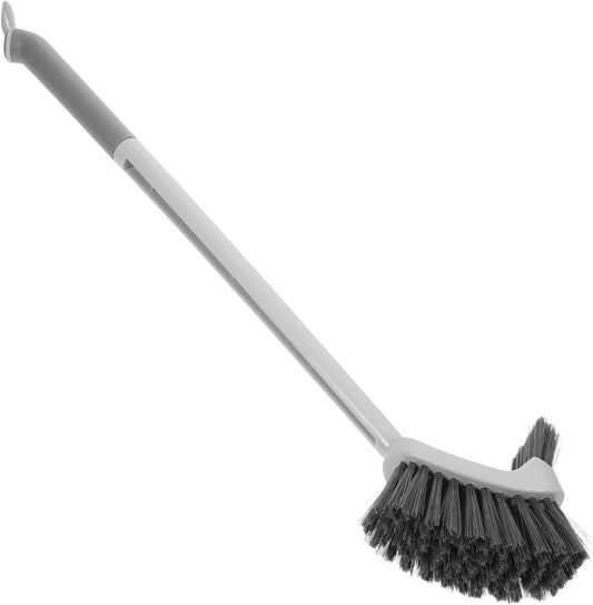 Curved Bristle Toilet Cleaning Brush with Long Handle, Soft Silicone Bathroom Scrubber for Deep Under Rim Cleaning, Household Toilet Brush Accessory for Bathroom Sanitation