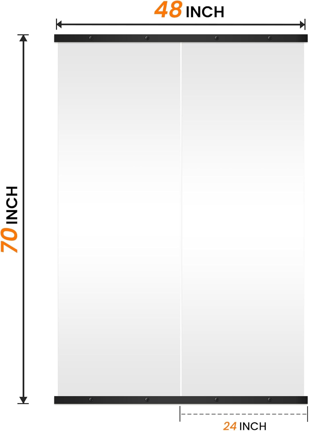 TRAHOME Full Length Floor Mirror 56"x15", Standing Mirror with Aluminum Frame, Large Body Mirror for Bedroom, Living Room and Bathroom, Black
