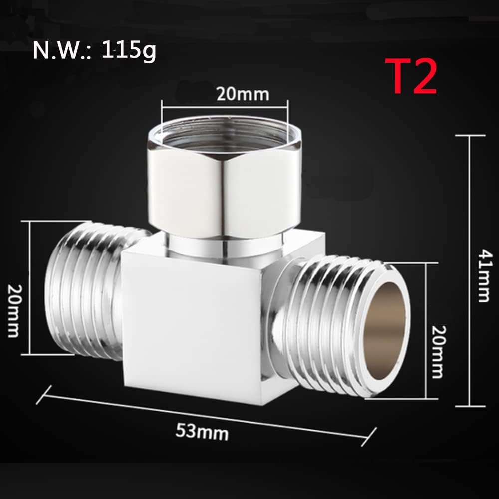 Water Diverter Fitting Adapter, Add-A-Tee G1/2" Hose Connector Adapter for Angle Valve adapter, Shower arms, Toliet Bidet Sprayer, Hose Pipe Fittings (3 Way T2)