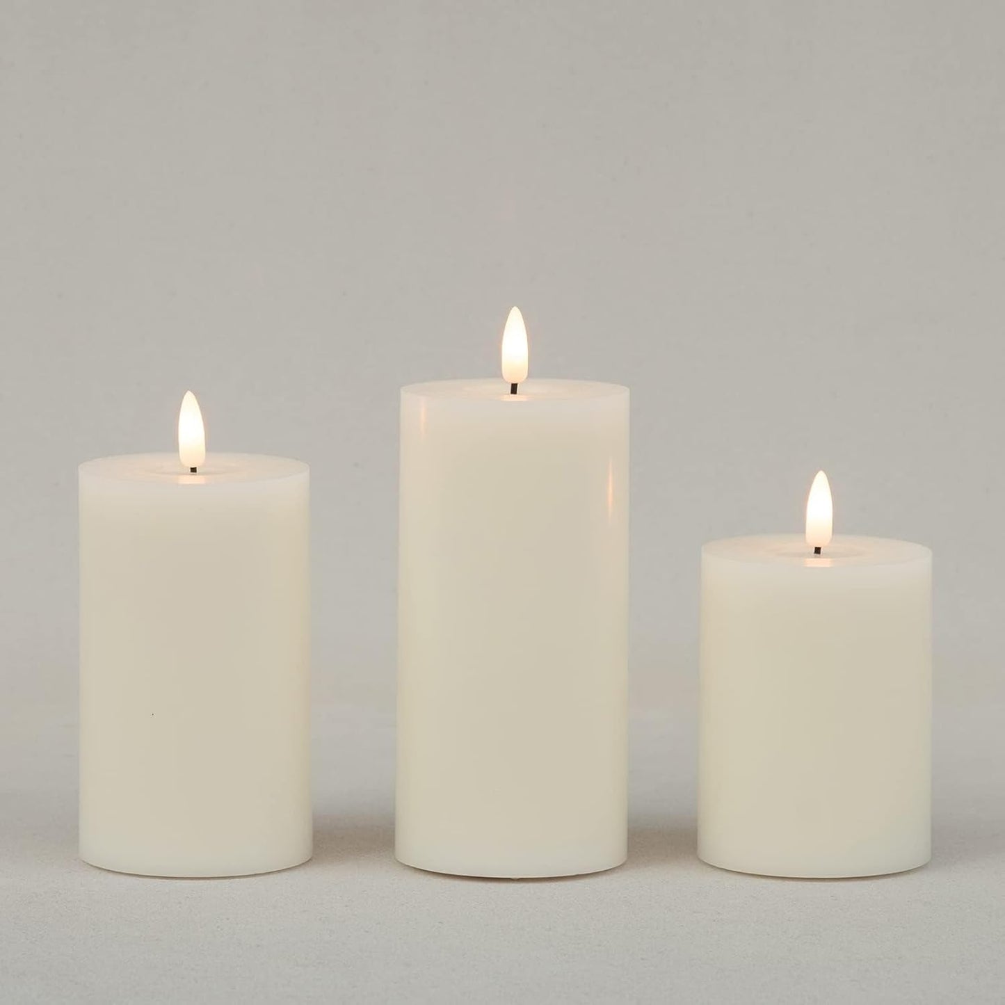 ANGELLOONG Flickering Flameless Candles, Realistic Battery Operated Candles with Remote and Timer, Set of 3 LED Candles for Room Fall Home Wedding Decor Centerpieces Table Party Valentines Decorations