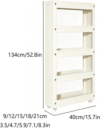 Slim Storage Cart with Multi-Width Options, Carbon Steel Rolling Utility Cart, Narrow Gap Organizer for Kitchen Next to Fridge, Bathroom, Laundry Room(Gray 6-Tier 5.9" W x 66.9" H) - Colors B