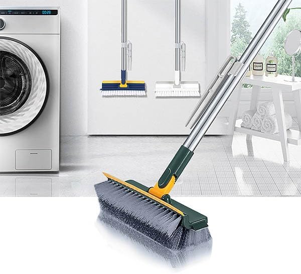 4-in-1 Scalable Cleaning Brush with Long Handle Floor Scrubbers Cleaning Supplies Window Screen Scrub Brush with Long Handle Bathtub Scrubber for Pool Bathtub Toilet Kitchen Bathroom Cleaning Tools