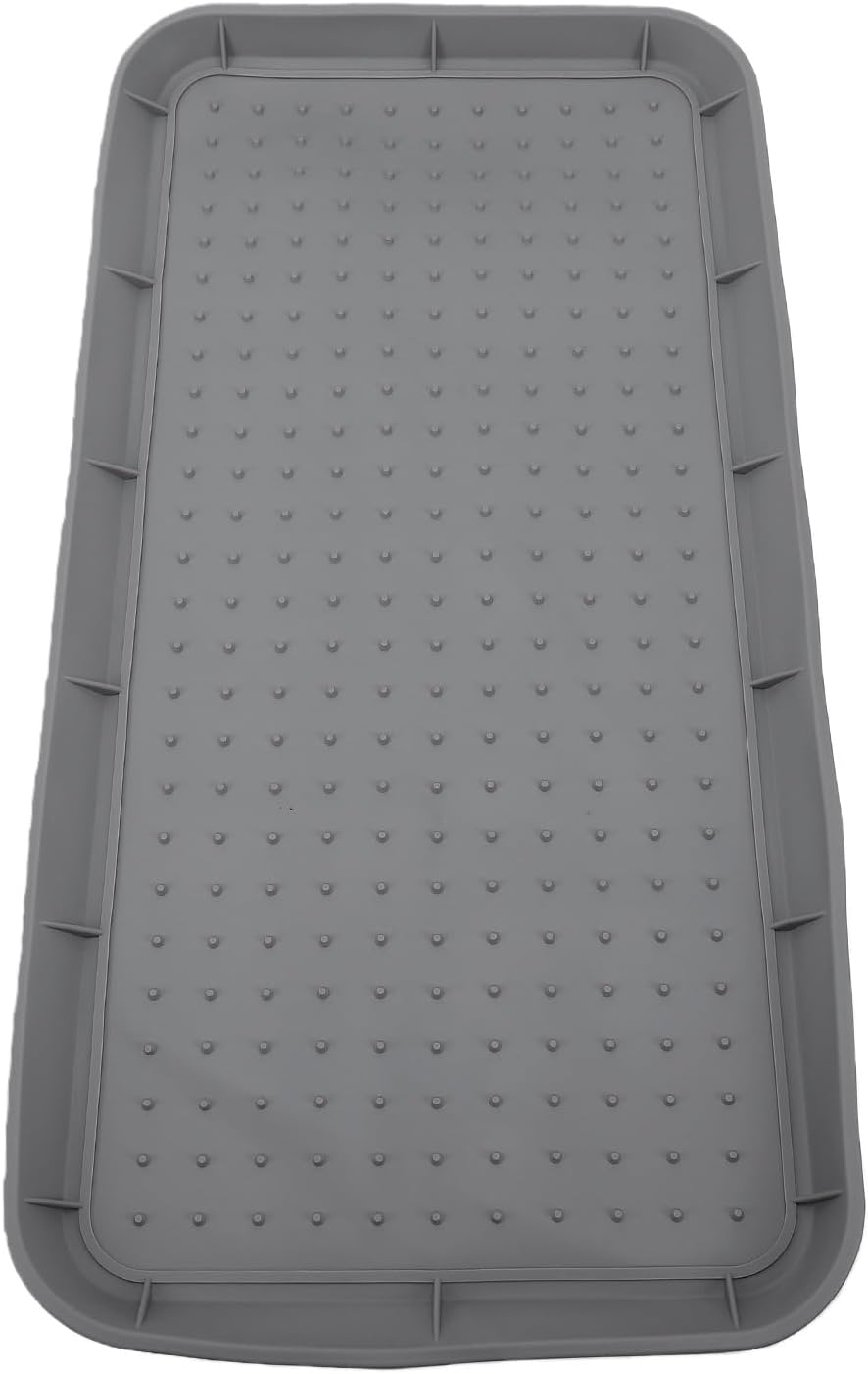 Dpofirs Silicone Shoe Organizer | Heavy Duty Non Slip Boot Tray with Raised Lip for Entryway, Porch, Patio (Black)