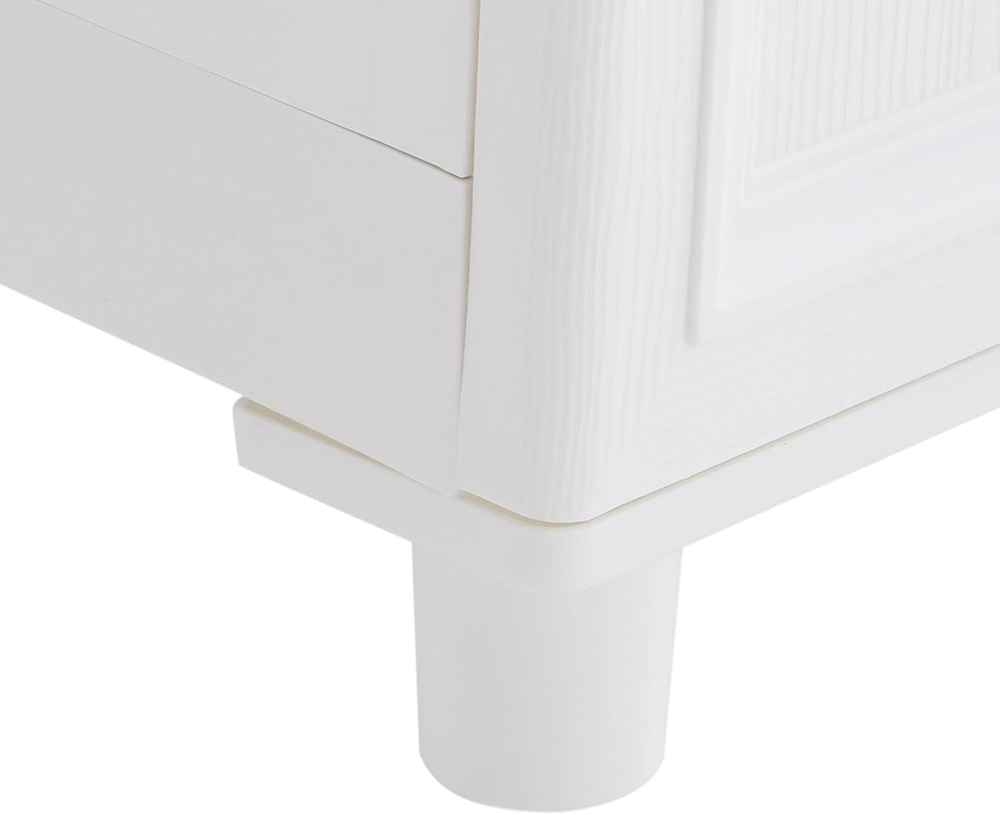Slim Bathroom Storage Cabinet Freestanding Narrow Plastic Rolling Cart Bathroom Organizer with Drawers for Small Space Office, White (4-Tier)