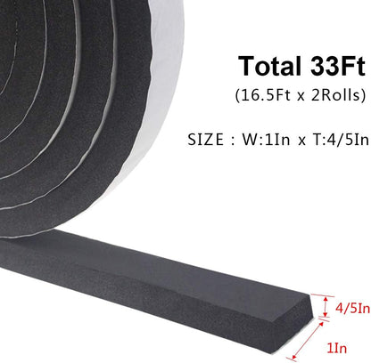 Weather Stripping Door Seal Strip for Doors and Windows, 1In x 1/8In x 33Ft x 2 Roll Foam Insulation Tape Self Adhesive,Sound Proof,Weatherstrip,Pipe Cooling, Air Conditioning Seal Strip - Colors A