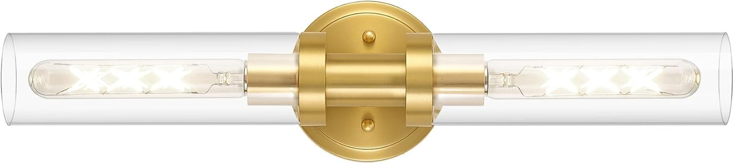 SANTOSTOCK Gold Battery Operated Wall Sconce Set of 2, 12000mAh Rechargeable Wall Lights with Remote Control, Wireless Dimmable Wall Lamps for Bedroom Living Room Bathroom Hallway Stairwell