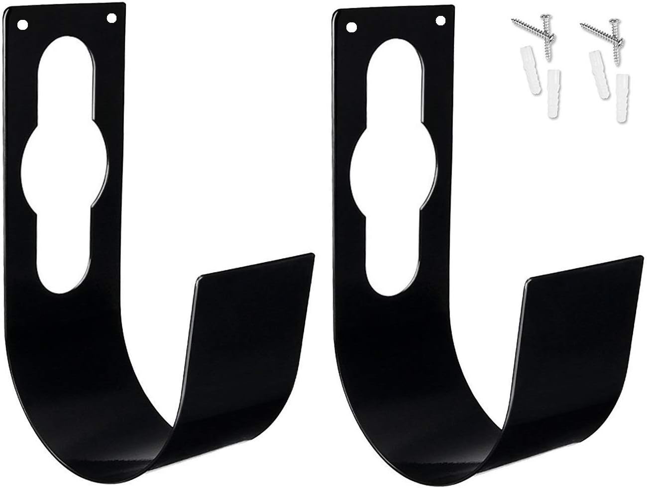 Garden Hose Hanger Wall Mount Heavy Duty Hose Holder Hook for 150ft 100ft 75ft 50ft Expandable Hose (Large, Black)