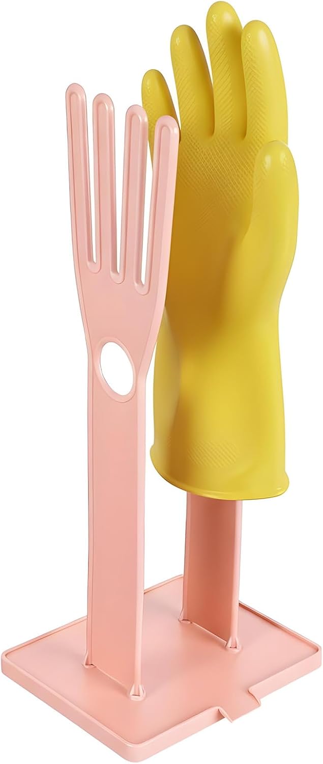 2 Pcs Kitchen Glove Holder, Kitchen Glove Stand Holder Plastic Glover Drying Dryer Rack, Reusable Rubber Dishwashing Gloves Clothes Drying Rack for Dish Gloves and Rags Towel Storage Tool(Blue)