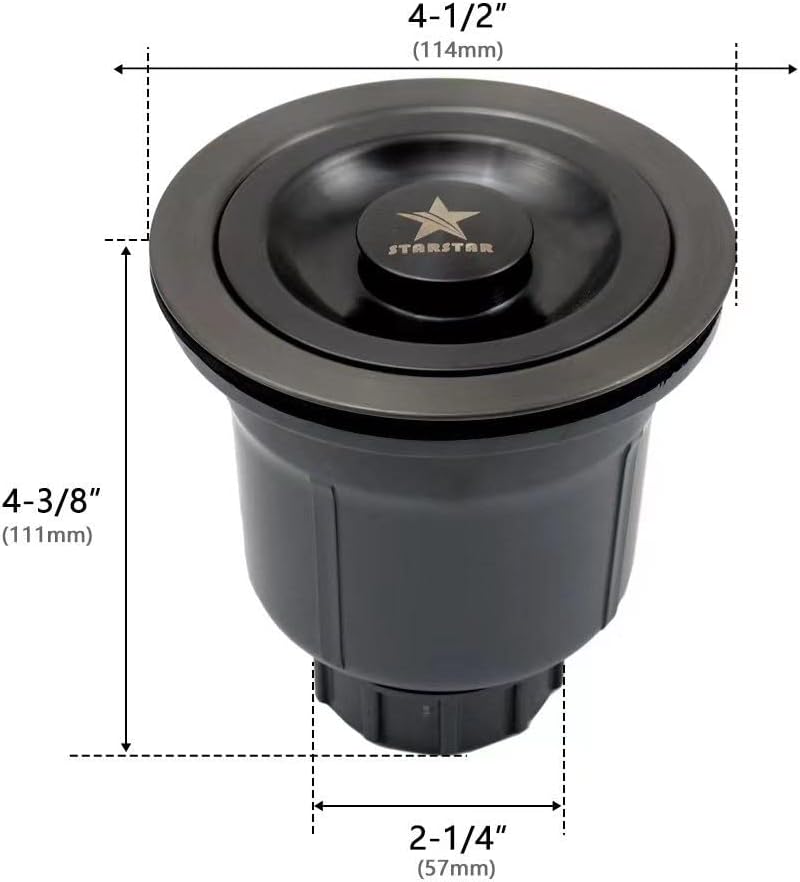 STARSTAR 3-1/2in Stainless Steel Sink Drain Kit with Removable Deep Basket and Sealing Lid