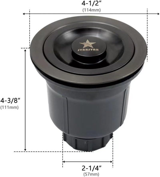 STARSTAR 3-1/2in Stainless Steel Sink Drain Kit with Removable Deep Basket and Sealing Lid
