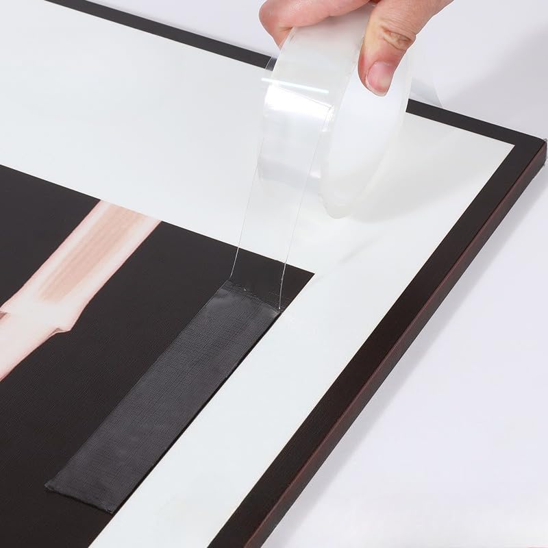 Double Sided Tape Heavy Duty 33FT 1.2in Removable Nano Tape Clear Strong Adhesive Mounting Tape for Poster Carpet Household (16.5 FT)