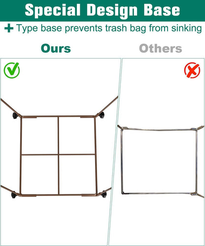 Outdoor Trash Bag Holder Stand - Heavy Duty Metal Garden Garbage Bag Support Frame for 30-45 Gallon Capacity, Multi-Use Portable Yard Leaf Bag Stand for Leaves, Weeding, Lawn Party, Green