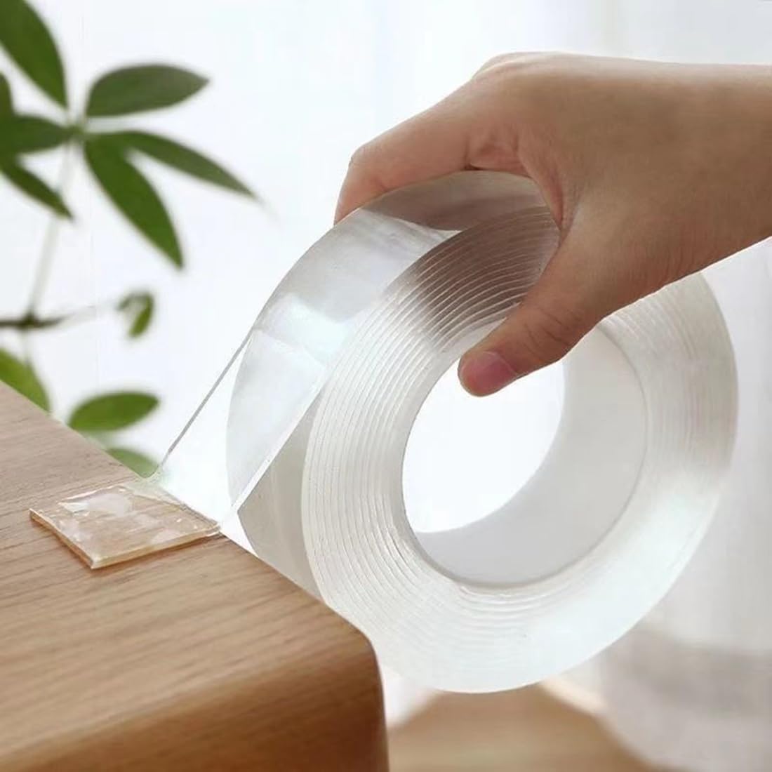 Heavy Duty Double Sided Nano Tape, 16.5FT Removable Mounting Tape, Clear Sticky Wall Tape No Residue, Multipurpose Adhesive Tape for Home Office, Poster, Picture Hanging, Indoor & Outdoor Use