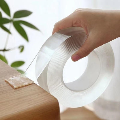 Heavy Duty Double Sided Nano Tape, 16.5FT Removable Mounting Tape, Clear Sticky Wall Tape No Residue, Multipurpose Adhesive Tape for Home Office, Poster, Picture Hanging, Indoor & Outdoor Use