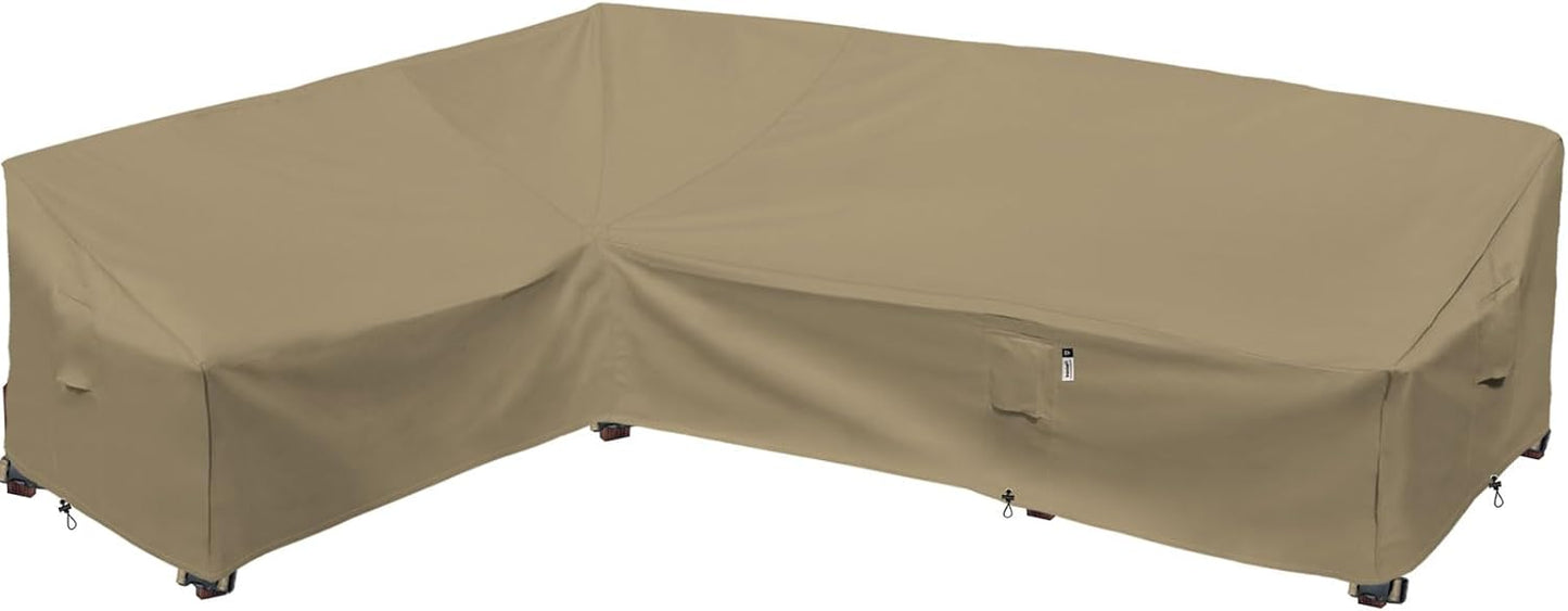 Patio Deck Box Cover, 63x30 Inch Fire Pit Covers with Straps and Handles, Waterproof Heavy Duty Outdoor Furniture Winter Cover for Keter, Suncast, Lifetime Container