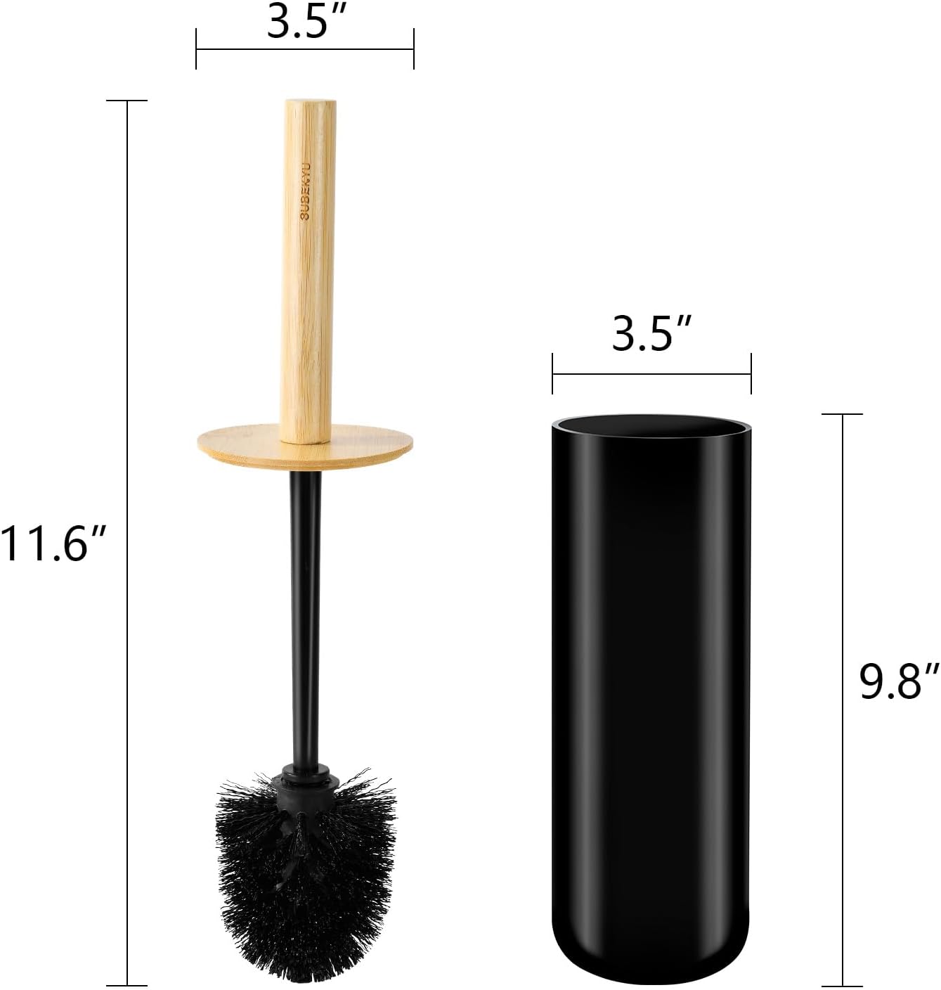 SUBEKYU Toilet Brush, Toilet Bowl Brush and Holder Set, Bathroom Toilet Bowl Cleaner Scrub Brush Set Scrubber for Deep Cleaning, White