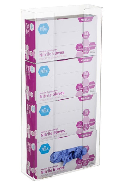AdirMed VivaEssentials Double Glove Box Holder, Wall Mount or Free Standing Black Acrylic Glove Holder