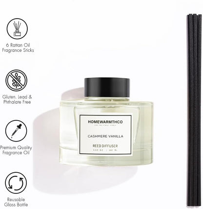 Clean Linen Reed Diffuser Set - Luxury Fragrance Reed Diffusers for Home. Office, Bathroom, Kitchen and Home Decor - Long-Lasting Scent with Non-Toxic Oils (5.63 oz, 160ml)