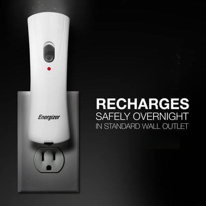 Energizer Auto-On LED Flashlights Rechargeable (3-Pack) for Home Power Failure, Plug in LED Flashlight for Power Outage, Night Light, Hurricane Preparedness