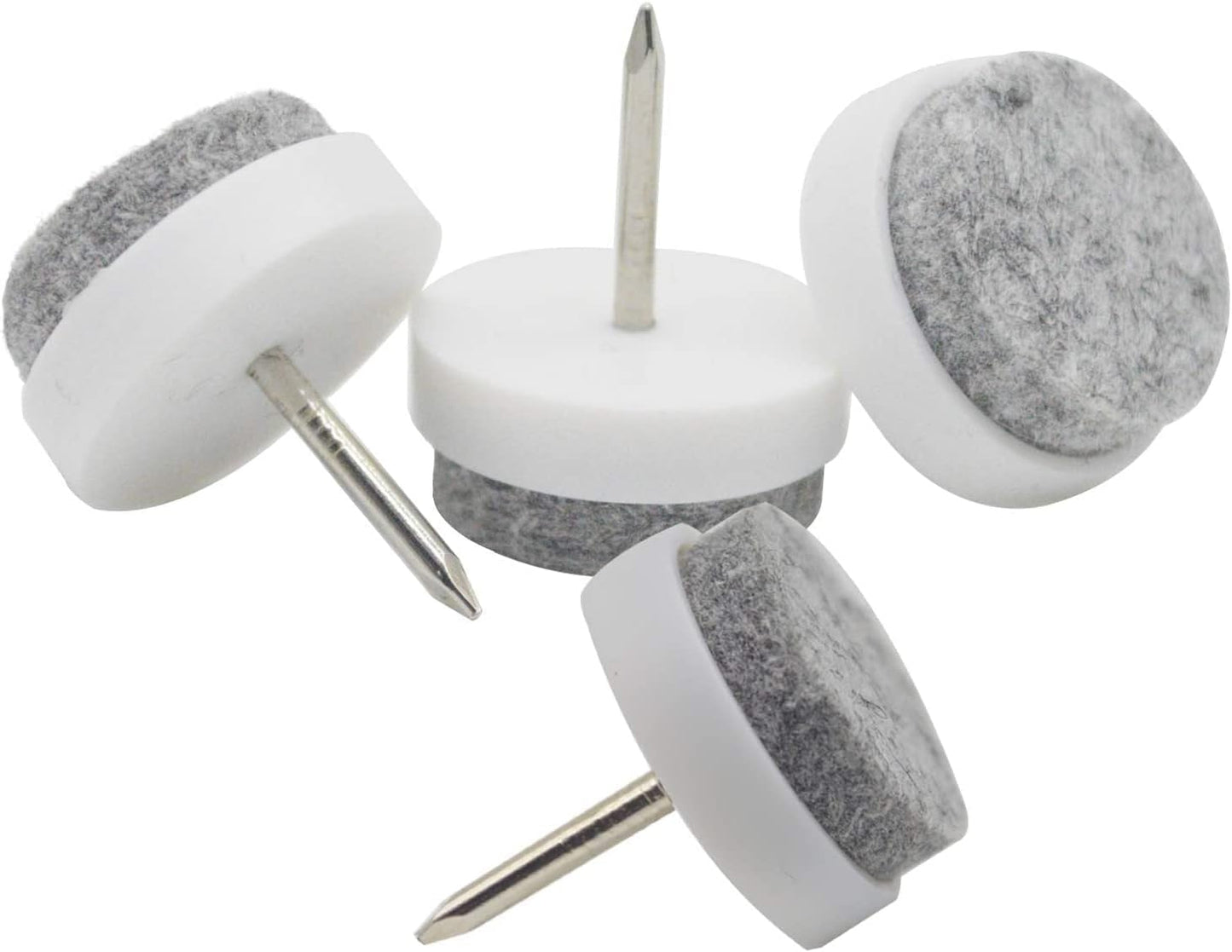 40pcs Round Heavy Duty Nail-on Felt Pad for Furniture Chair Table Leg Feet Floor Protectors Slide Smoothly (Black, Pad Diameter 18mm)