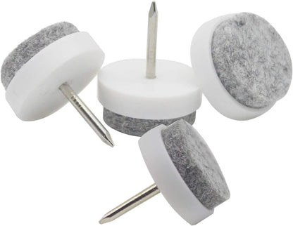 40pcs Round Heavy Duty Nail-on Felt Pad for Furniture Chair Table Leg Feet Floor Protectors Slide Smoothly (Black, Pad Diameter 18mm)