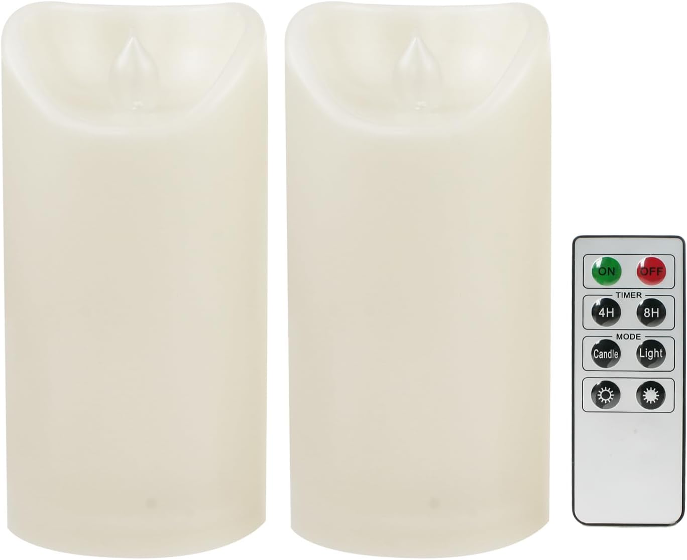 CANDLE CHOICE Waterproof Outdoor Battery Operated Flameless Candles with Remote Timer Plastic Flickering Fake Electric LED Pillars for Lantern Garden Wedding Christmas Decorations 3x4 Inches 3 PCS