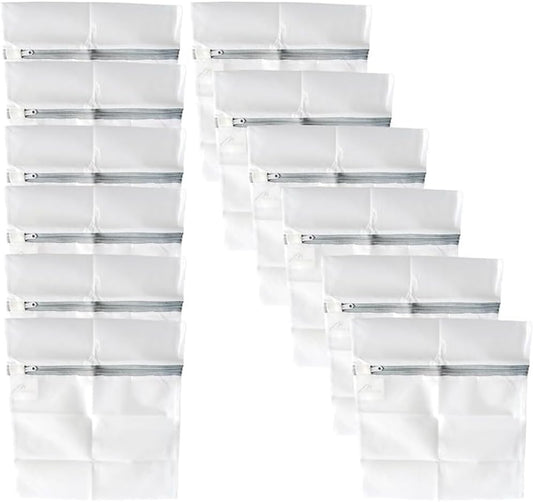 MABUA 12 Pcs Mesh Laundry Bags 12inches by 12inches with Zipper for Delicates, Mesh Washer, Travel Storage Organize Bags for Lingerie, Bra and Underwear Delicate Laundry Bag with Net Fabric