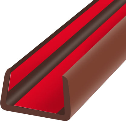 Slimline Cabinet Door Edge Protector, 3/4" Self Adhesive Peel and Stick Rubber Edge Guards, Flexible U Shaped Strips for Kitchen & Garbage Drawer Fronts, Edge Trims for Desks and Shelfves, Black, 10Ft