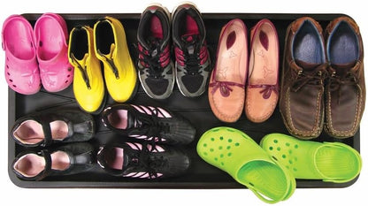 iCustomRug Heavy-Duty Multi-Purpose Indoor Boot/Shoe Tray w/Lip Boot Drying Pet Bowl Kitchen Garage Entryway Mud Room 4 Styles and Sizes 15" X 30" in Black