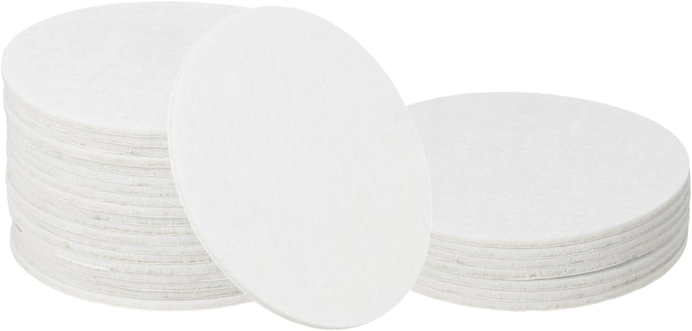 uxcell 32Pcs Non Slip Furniture Pads, 3" Round Self Adhesive Felt Bumpers Noise Reducing Furniture Feet Floor Protector for Chairs Tables Furniture Legs (White 0.2" Thick) - Colors B
