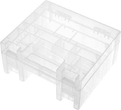 Fielect AAA/AA/C/D Battery Storage Case Holder Organizer Box Transparent