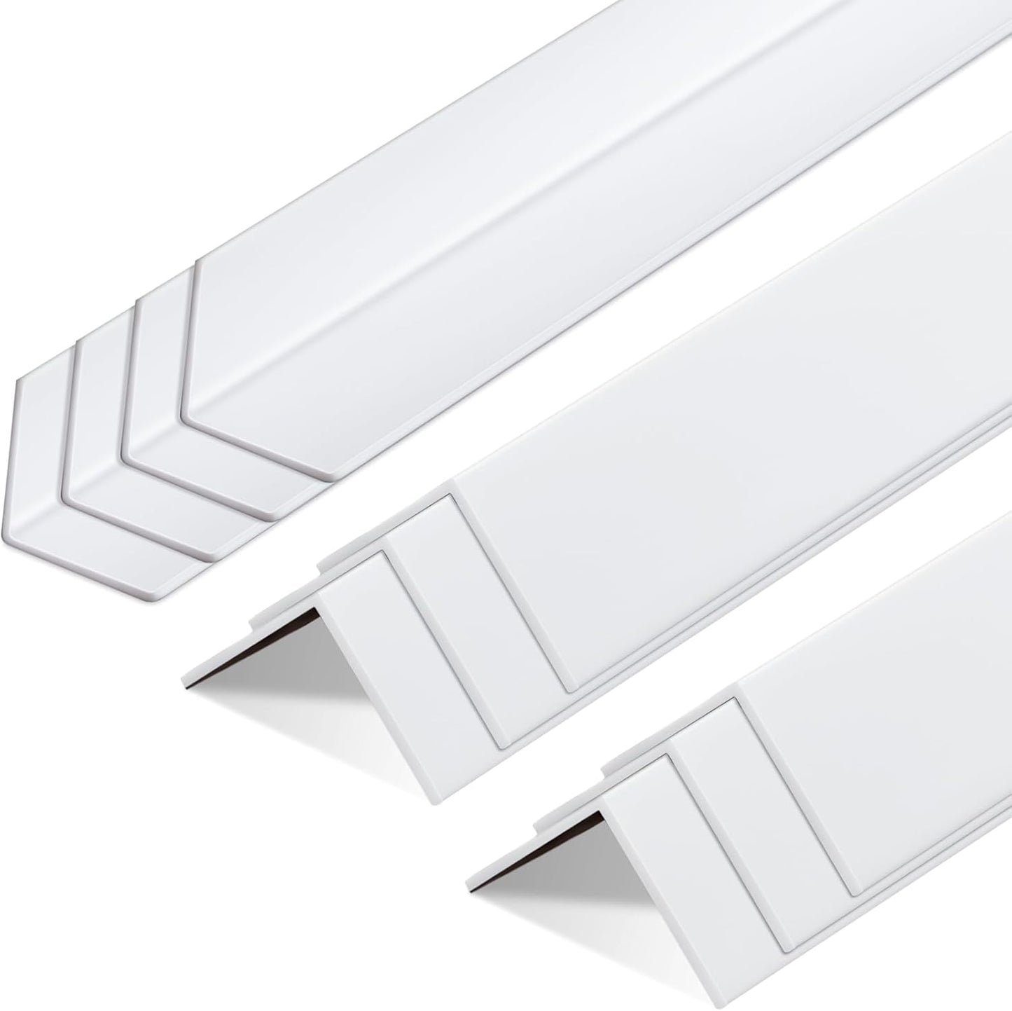 Sasylvia 10 Pcs Wall Corner Protector Guards, Vinyl 3/4 x 48 Inches Corner Trim Molding, Avoid Scratching Scuffs, Ease Install and Cleaning for Door Countertop Furniture Cabinet Protection, Clear
