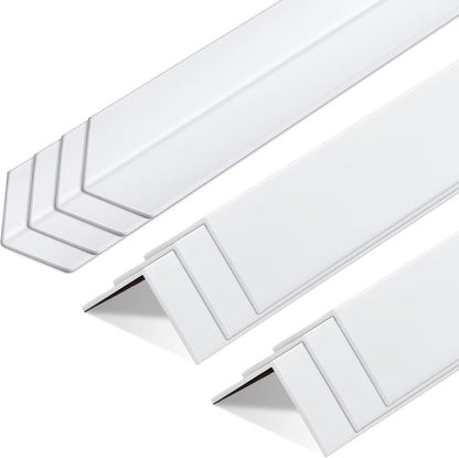 Sasylvia 10 Pcs Wall Corner Protector Guards, Vinyl 3/4 x 48 Inches Corner Trim Molding, Avoid Scratching Scuffs, Ease Install and Cleaning for Door Countertop Furniture Cabinet Protection, Clear