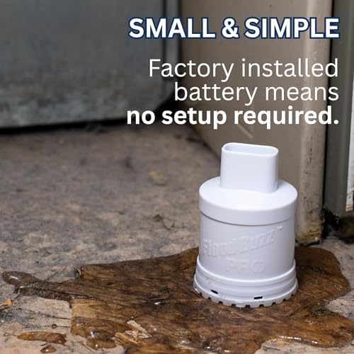 Flood Buzz Pro Water Leak Detectors for Homes & Businesses - 4-Pack | No Setup Required - 110db alarm - Under Sink, Toilet, Basement, Attic, RV, Water Heater, Dishwasher - Reusable Alarm