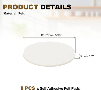 uxcell 32Pcs Non Slip Furniture Pads, 3" Round Self Adhesive Felt Bumpers Noise Reducing Furniture Feet Floor Protector for Chairs Tables Furniture Legs (White 0.2" Thick) - Colors A