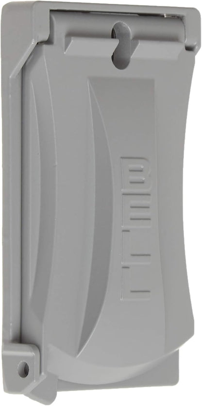 Hubbell Bell MX1050S Single-Gang Weatherproof Heavy Duty Universal Flip Cover, 2.87"W x 4.84"H, Gray Finish