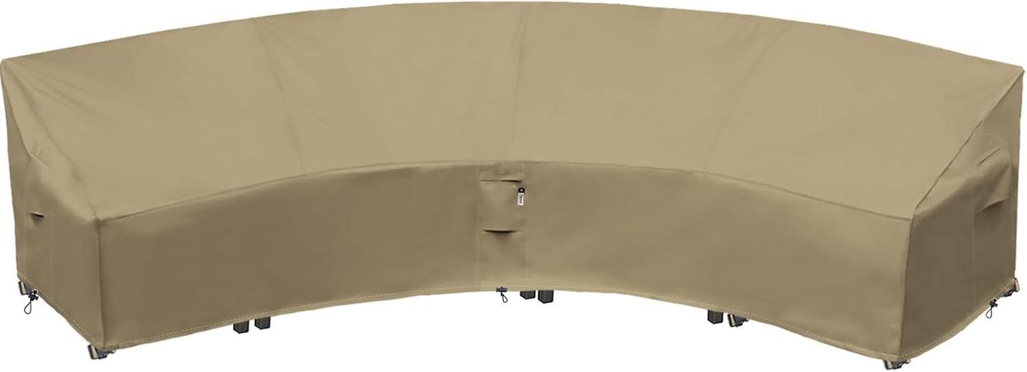 Patio Deck Box Cover, 63x30 Inch Fire Pit Covers with Straps and Handles, Waterproof Heavy Duty Outdoor Furniture Winter Cover for Keter, Suncast, Lifetime Container