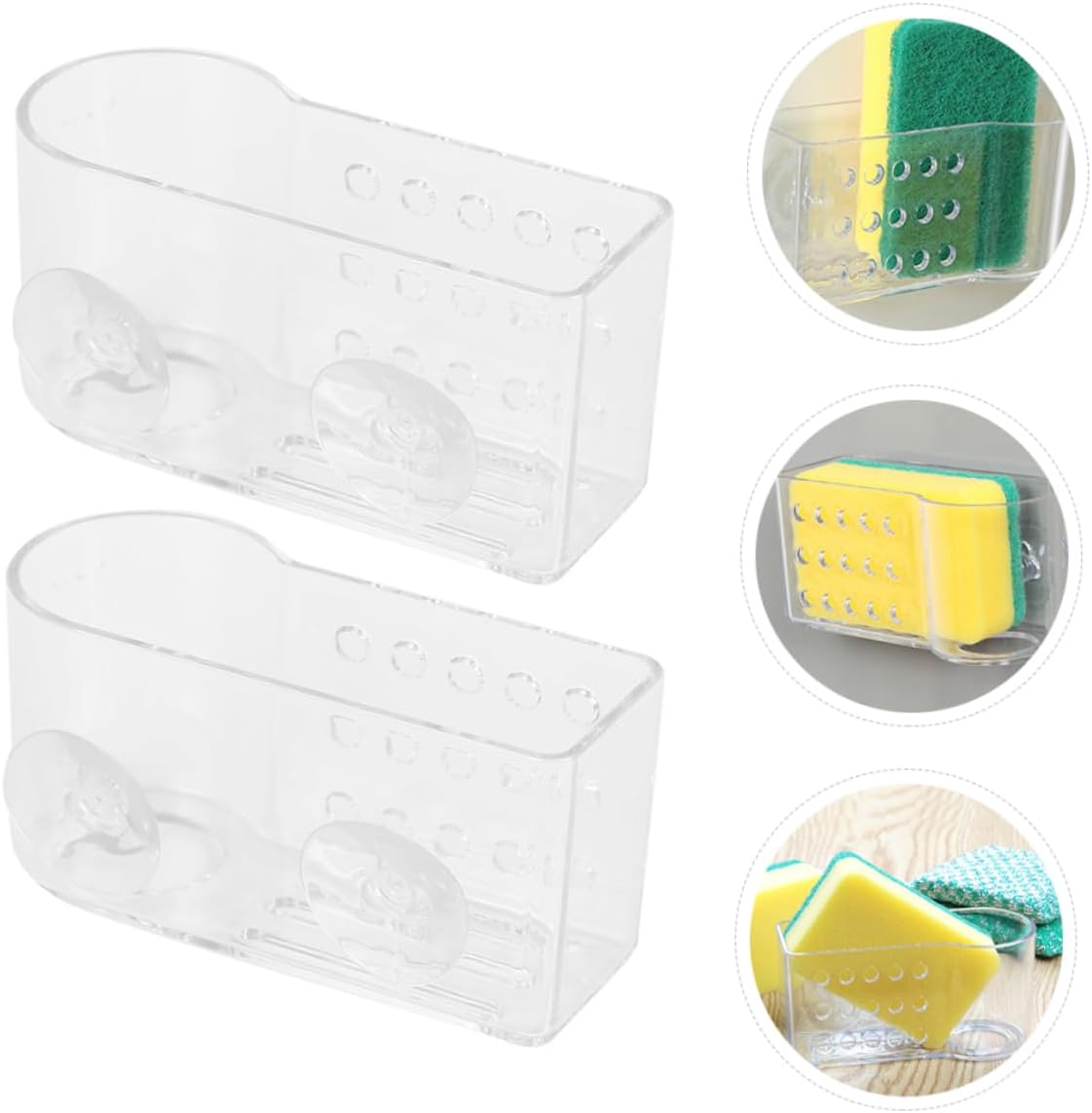 2 Pcs Wall Mounted Kitchen Drying Rack Practical Sponge Holder for Scouring Pads Lightweight Storage for Rags Cleaning Cloths No Drilling Required Space Saving Design