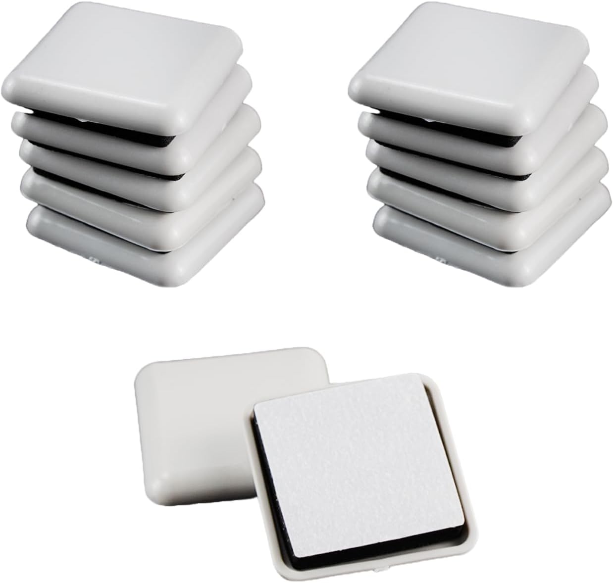 12 Pcs Furniture Sliders for Carpet, 1.5 inch Square Self-Stick Furniture Movers Sliders, Reusable Moving Pads for Hardwood Floors Moving Table Desk Bed Sofa Couch Cabinet