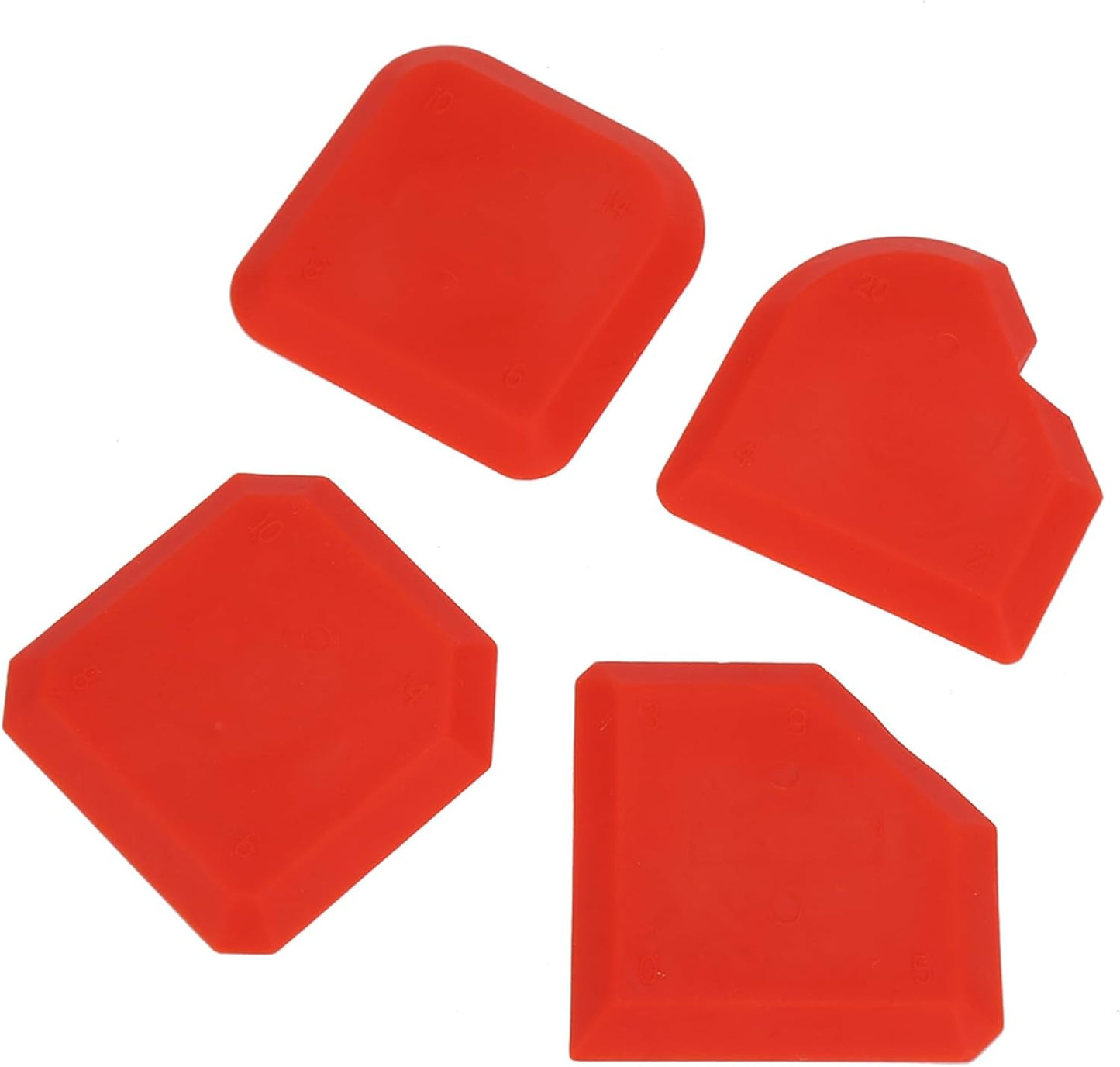 4 PCS Caulking Tool Kit, Silicone Tool, Caulk Smoothing Tool, for Kitchen Bathroom Floor Window Sealant Sealing Sink Joint, Red
