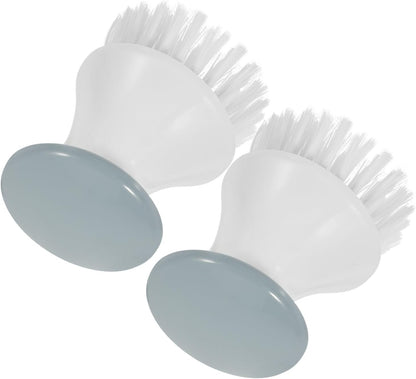 Cabilock 2pcs Kitchen Cleaning Brush Round Head, Small Dish Scrub Brush for Sink, Pot and Pan Scrubbing, Sturdy Plastic Bristles Multifunctional Scrubber for Home Use