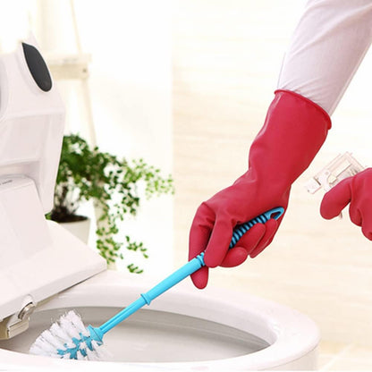 Alimat PluS 3 Pack Reusable Cleaning Gloves Latex Free, Dishwashing Gloves with Cotton Flock Liner and Embossed Palm, Waterproof Household Gloves for Laundry, Gardening (Medium)