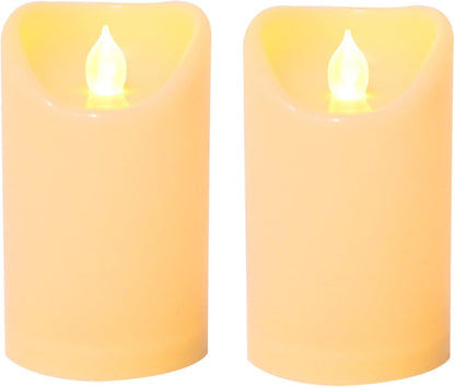 CANDLE CHOICE Waterproof Outdoor Battery Operated Flameless Candles with Remote Timer Plastic Flickering Fake Electric LED Pillars for Lantern Garden Wedding Christmas Decorations 3x4 Inches 3 PCS